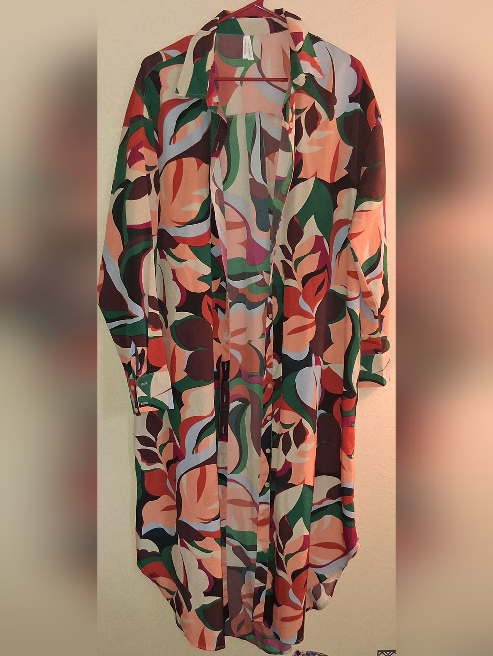 Truly 4 You Colorful Abstract Print Button-Up Dress